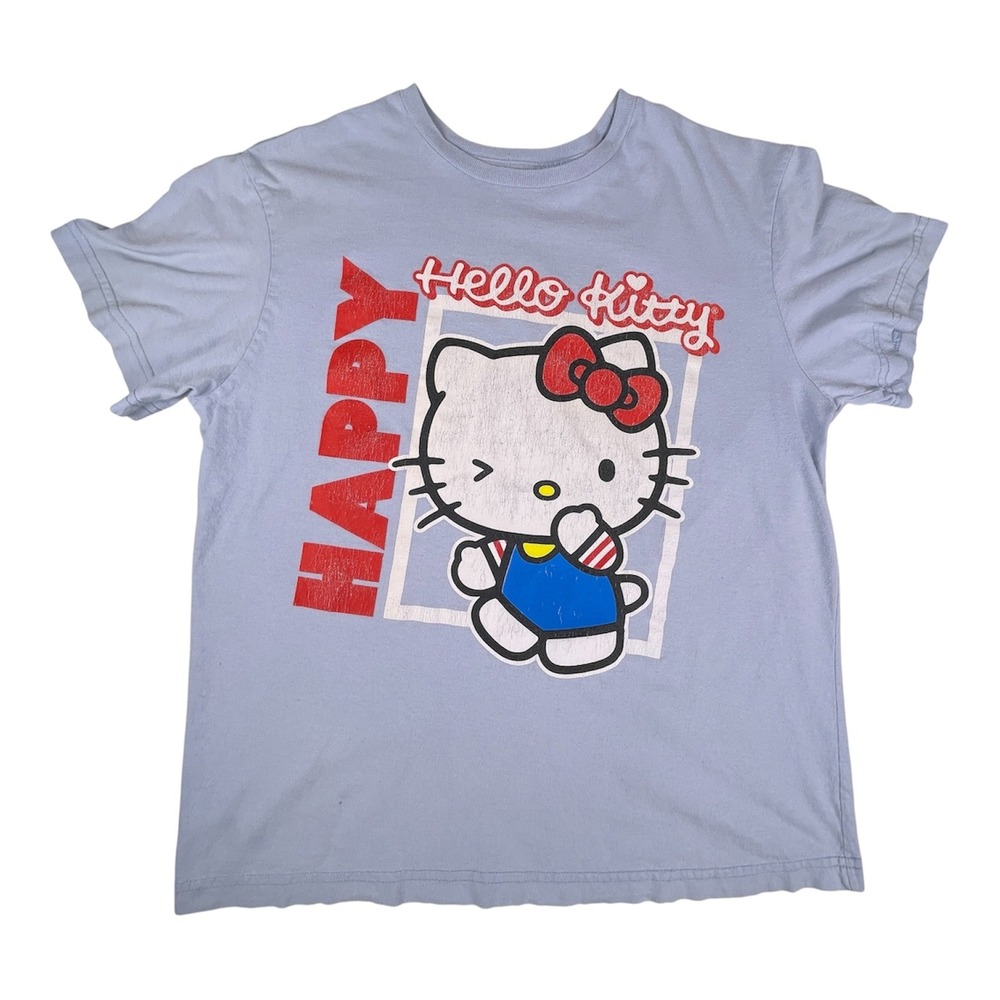 Hello Kitty by Sanrio Women M Blue Graphic Tee Y2K Kidcore Cute - Picture 2 of 7